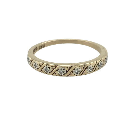 9ct Gold & Diamond Band Ring