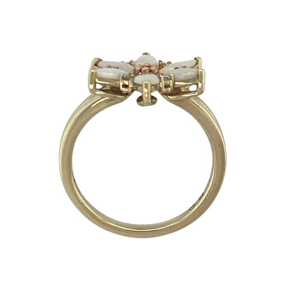 9ct Gold Opalique Topaz & Diamond Clogau Flower Ring
