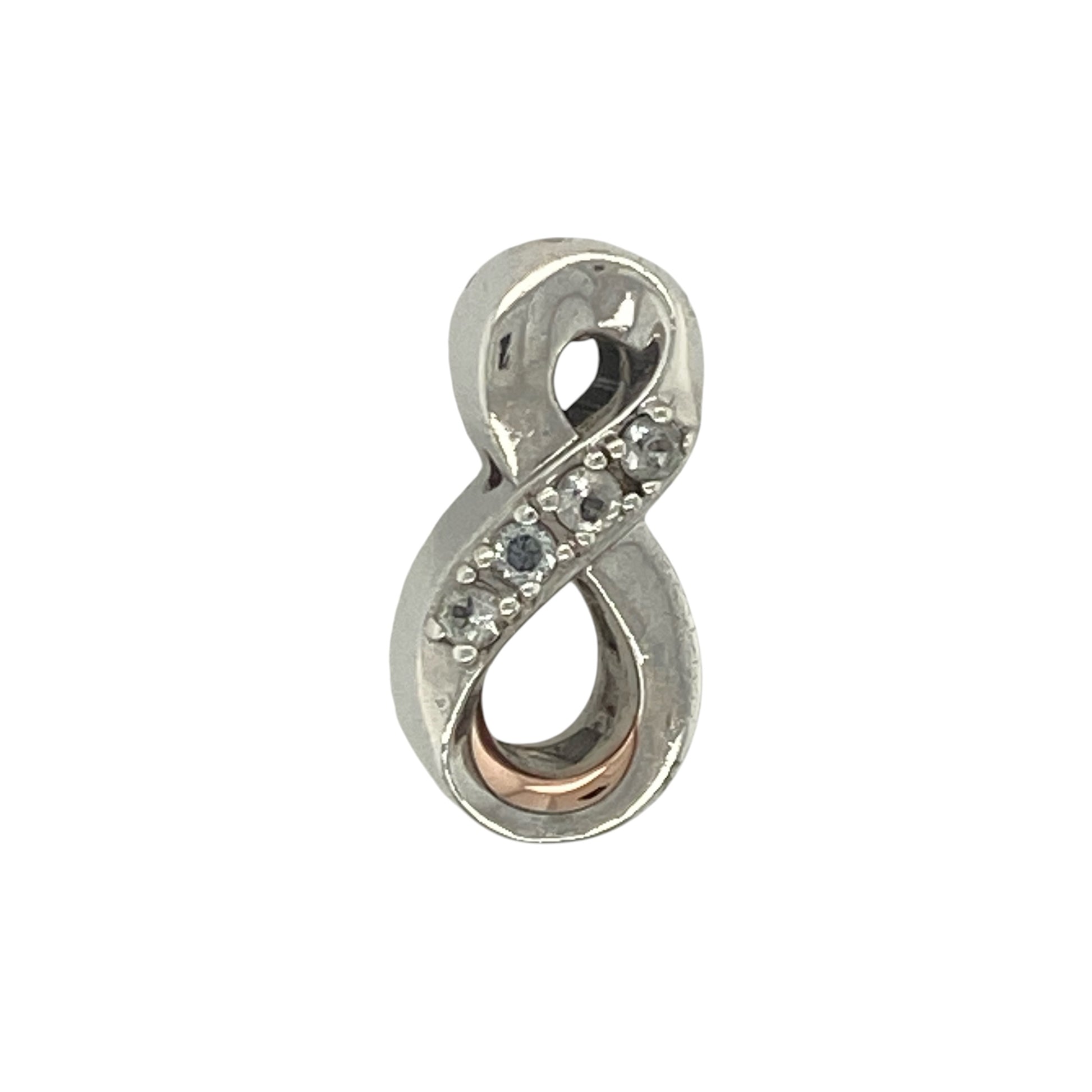 925 Silver & White Topaz Clogau Infinity Charm