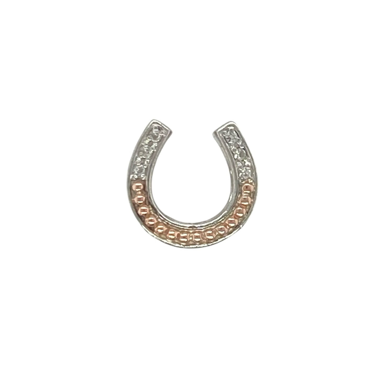 925 Silver & White Topaz Clogau Horseshoe Charm