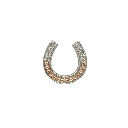 925 Silver & White Topaz Clogau Horseshoe Charm