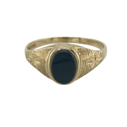 9ct Gold & Onyx Oval Signet Ring