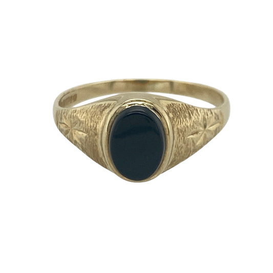 9ct Gold & Onyx Oval Signet Ring