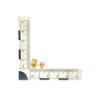 9ct Gold Patterned Knot Stud Earrings