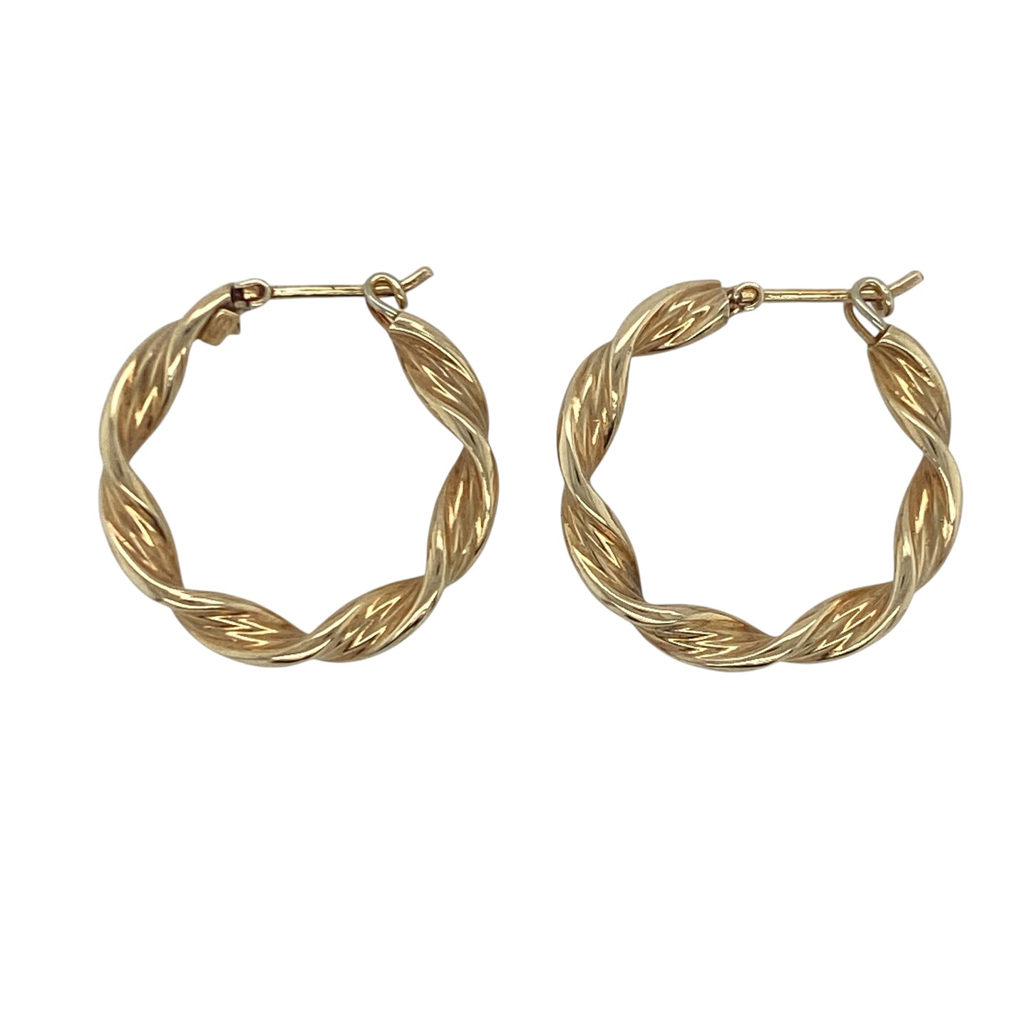 9ct Gold Twisted Hoop Creole Earrings