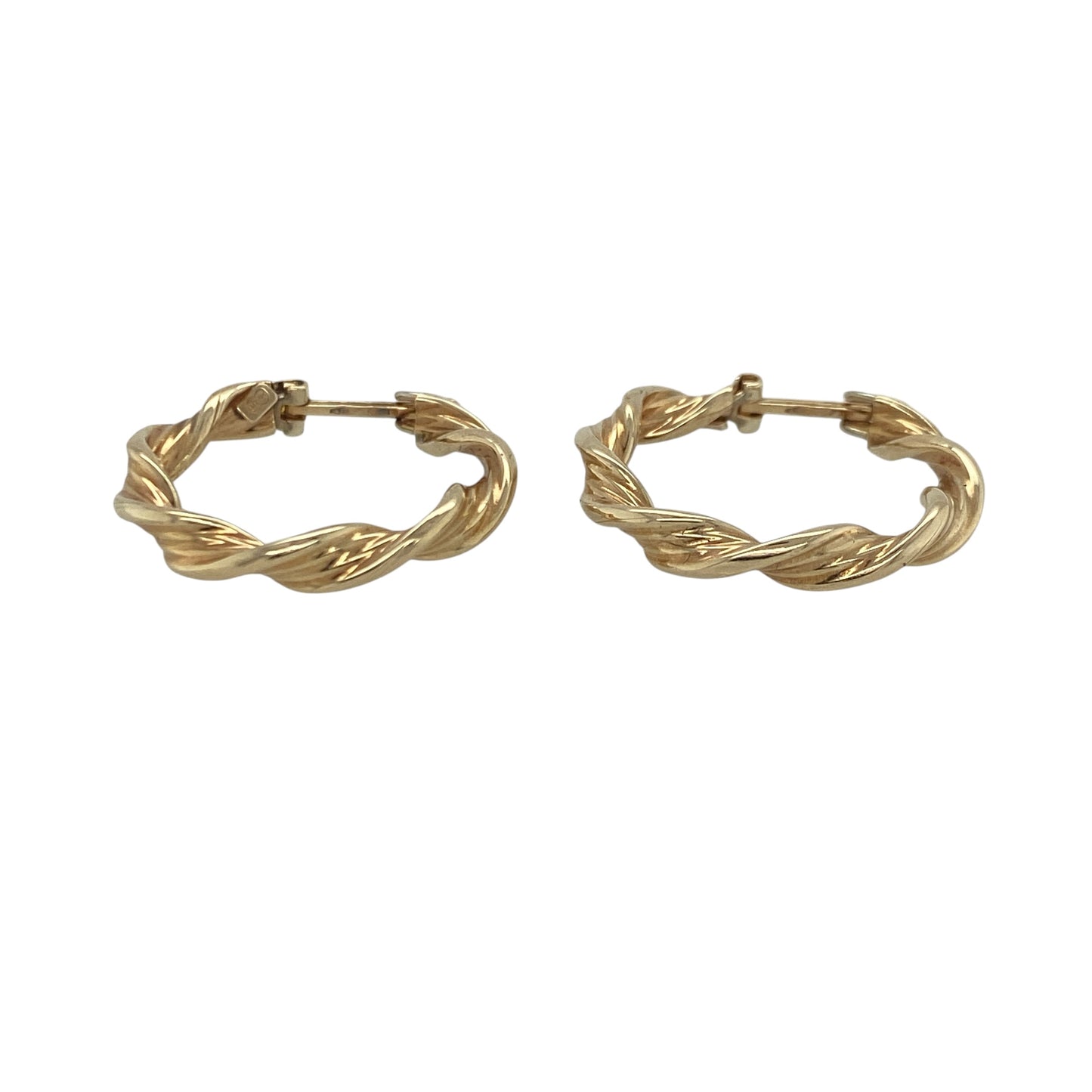 Add a touch of classic elegance to your jewellery collection with these pre-owned 9ct yellow gold twisted hoop creole earrings, featuring a timeless design with beautiful texture and everyday versatility—perfect for gifting, special occasions, or daily wear.

Design: The earrings showcase an attractive twisted hoop creole design, with the twisted detailing adding texture and visual interest to the classic hoop silhouette.