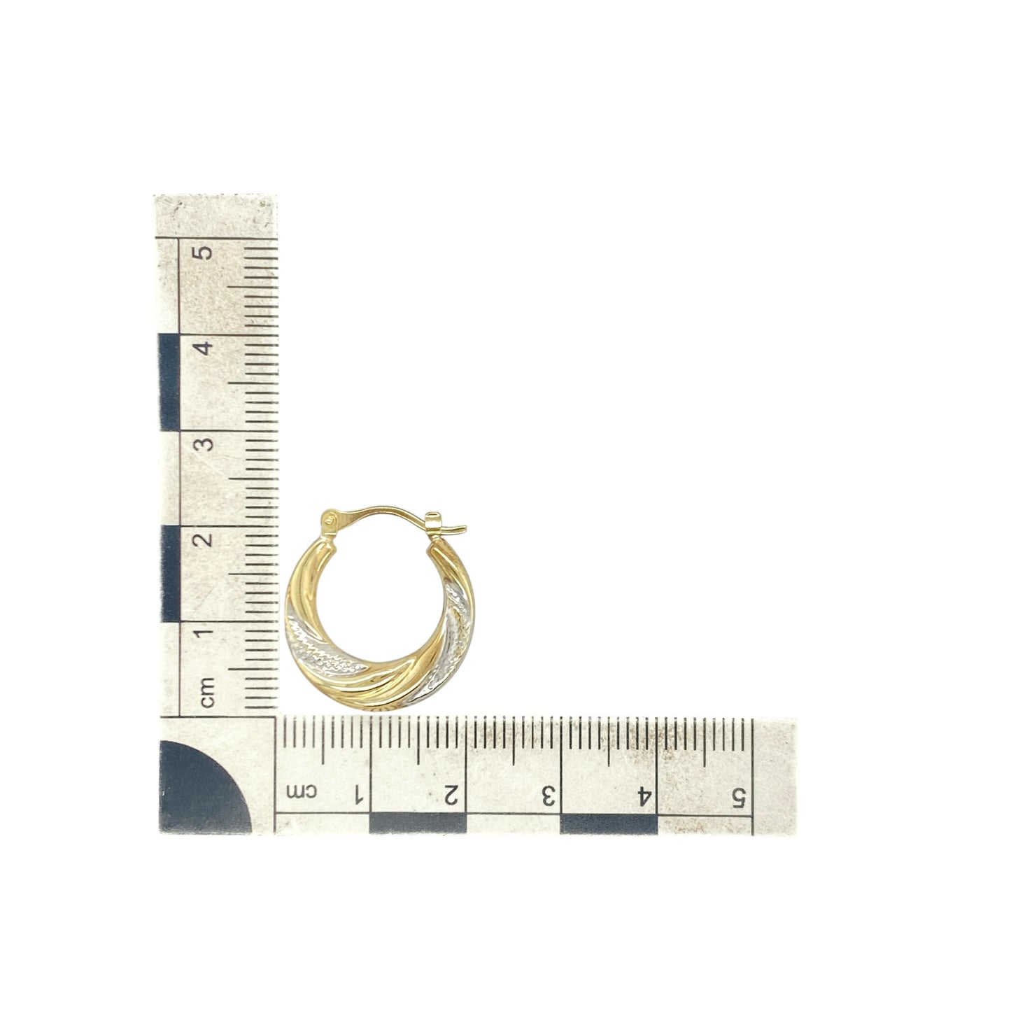 9ct Gold Textured Twisted Hoop Creole Earrings