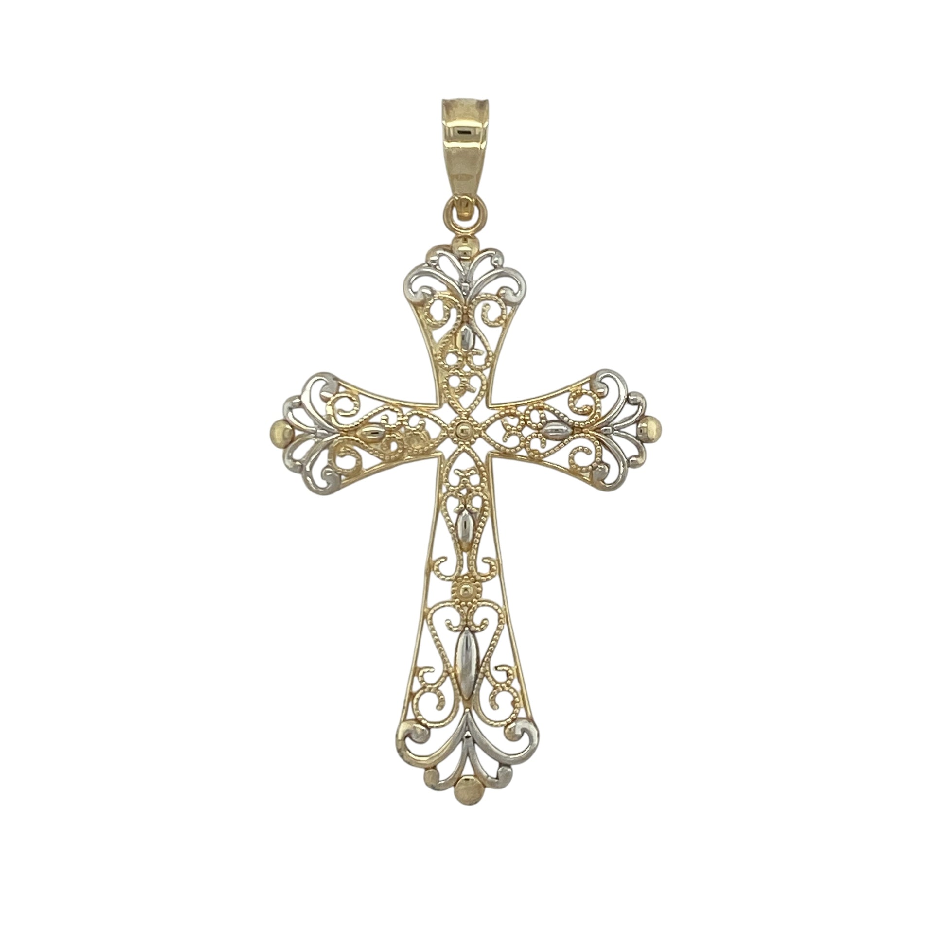 9ct Gold Open Filigree Cross Pendant