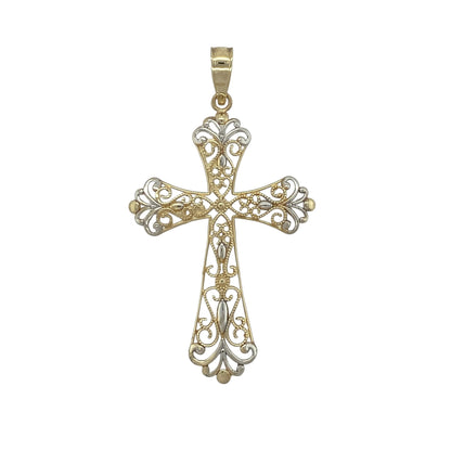 9ct Gold Open Filigree Cross Pendant