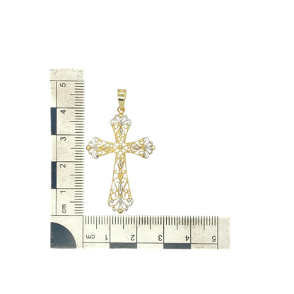 9ct Gold Open Filigree Cross Pendant