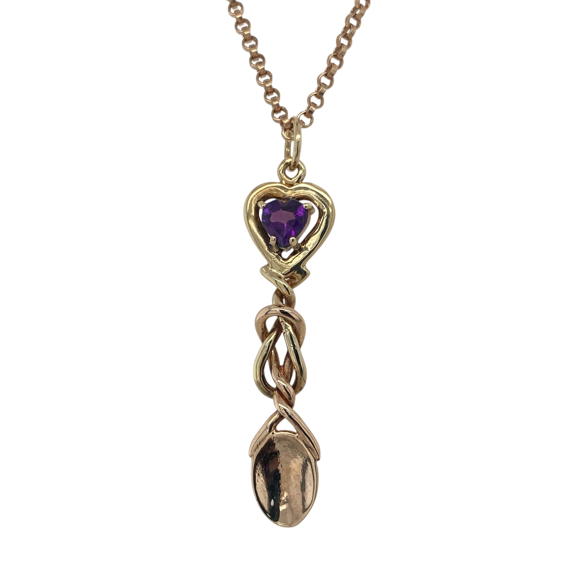 9ct Gold & Amethyst Clogau Lovespoon 19" Necklace