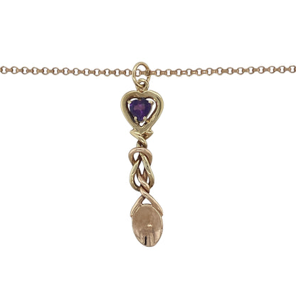 Celebrate Welsh tradition and heartfelt symbolism with this pre-owned 9ct yellow and rose gold Clogau Lovespoon pendant necklace. Featuring a beautiful heart-cut amethyst and the iconic Lovespoon design, this elegant necklace makes a meaningful gift for a loved one or a distinctive addition to any Clogau jewellery collection.

Design: The pendant showcases the traditional Welsh Lovespoon motif, a symbol of love, commitment, and good fortune.