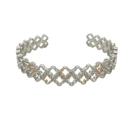 925 Silver Clogau Open Clover Style Cuff Bangle