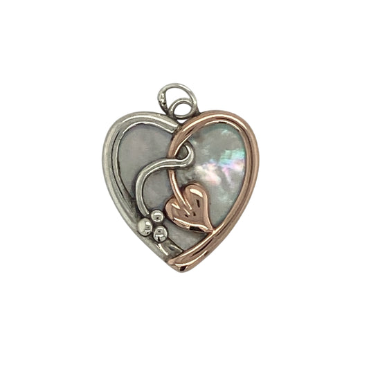 925 Silver & Mother of Pearl Heart Clogau Pendant