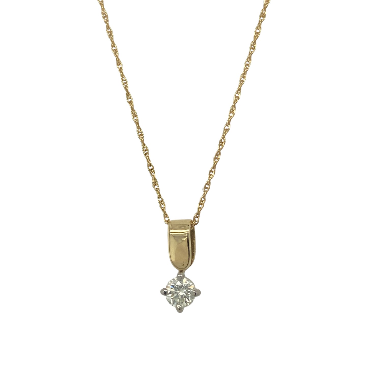 18ct Gold & Diamond Solitaire 18" Necklace