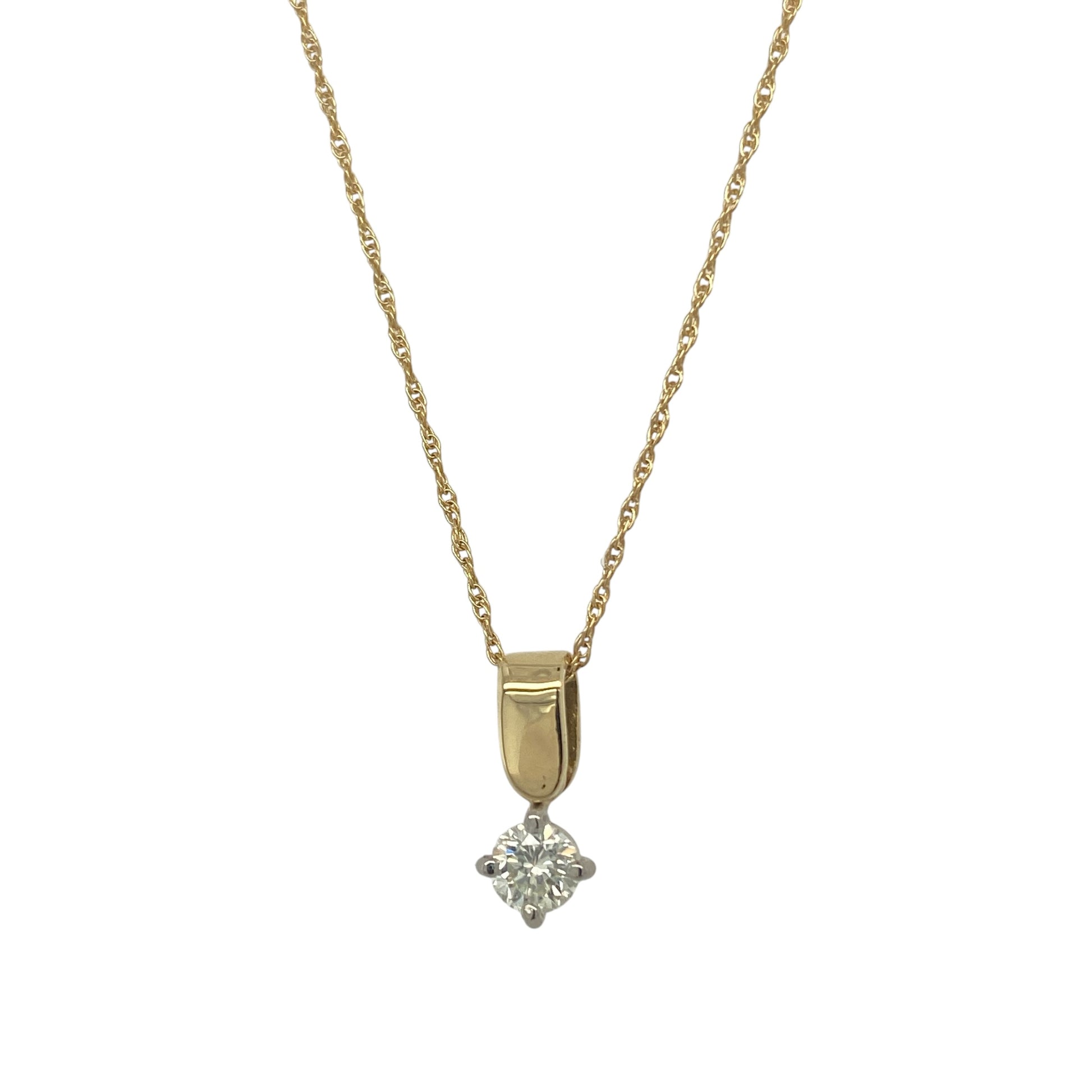 18ct Gold & Diamond Solitaire 18" Necklace