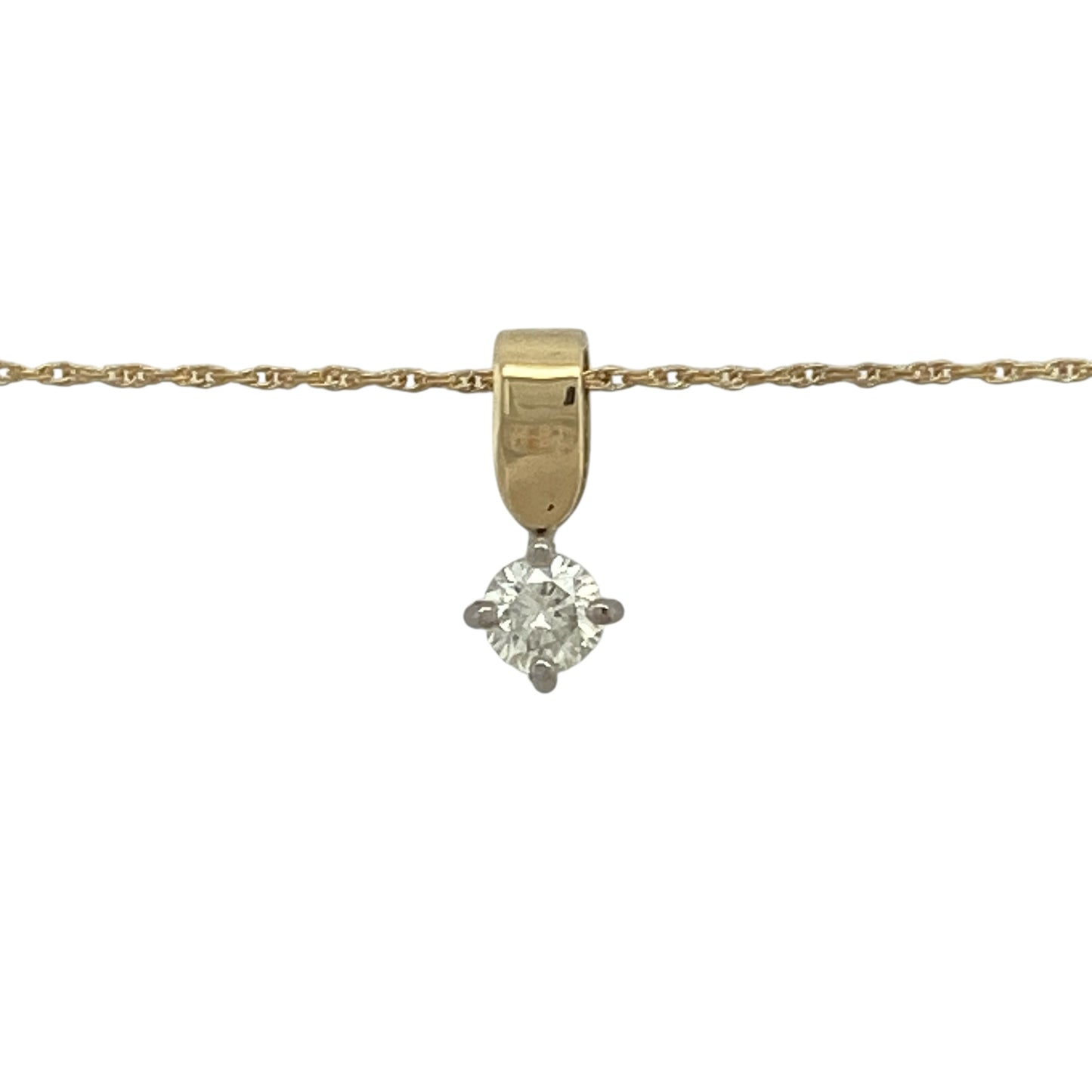 Celebrate timeless elegance and understated luxury with this pre-owned 18ct yellow gold diamond solitaire pendant necklace. Featuring a sparkling brilliant-cut diamond in a classic solitaire design, this beautiful necklace is perfect for everyday wear, special occasions, or as a meaningful gift for a loved one.

Design: The pendant showcases a single brilliant-cut diamond of approximately 0.21ct, allowing the natural beauty and sparkle of the stone to take centre stage.