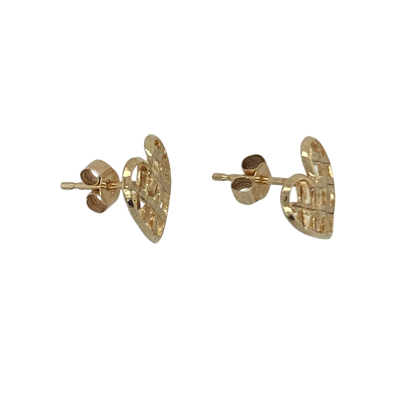 9ct Gold Heart Stud Earrings