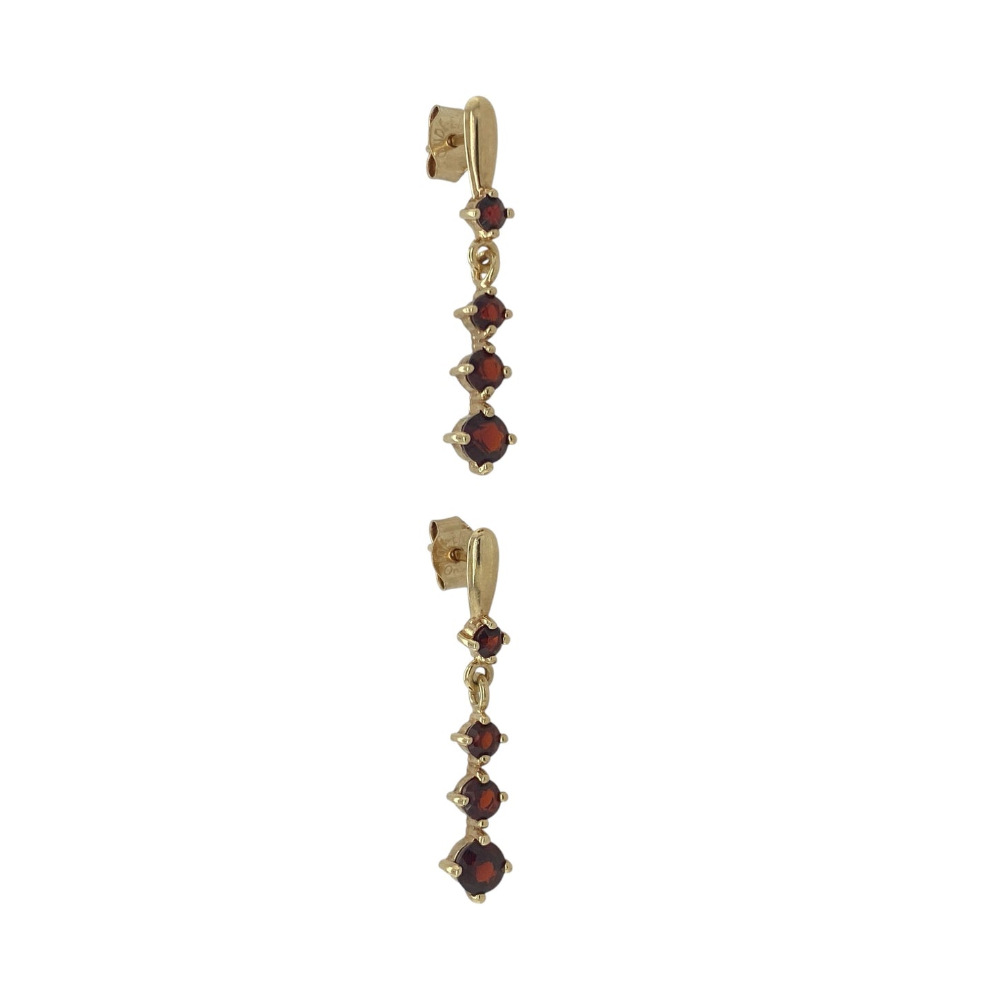 9ct Gold & Garnet Drop Earrings