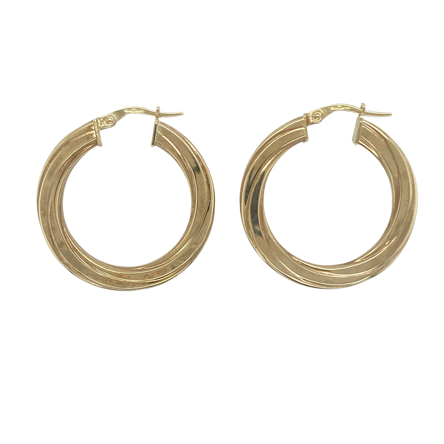9ct Gold Twisted Hoop Creole Earrings