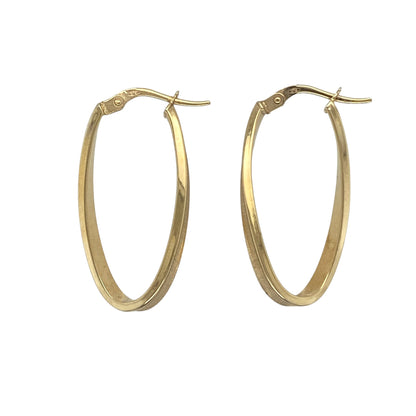 9ct Gold Twist Oval Creole Earrings