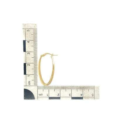 9ct Gold Twist Oval Creole Earrings