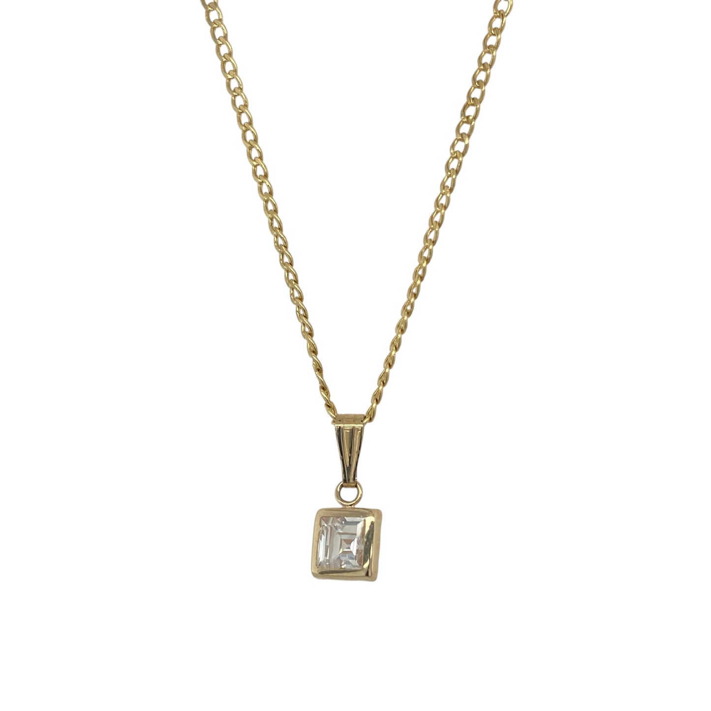 9ct Gold & Cubic Zirconia 16" Necklace