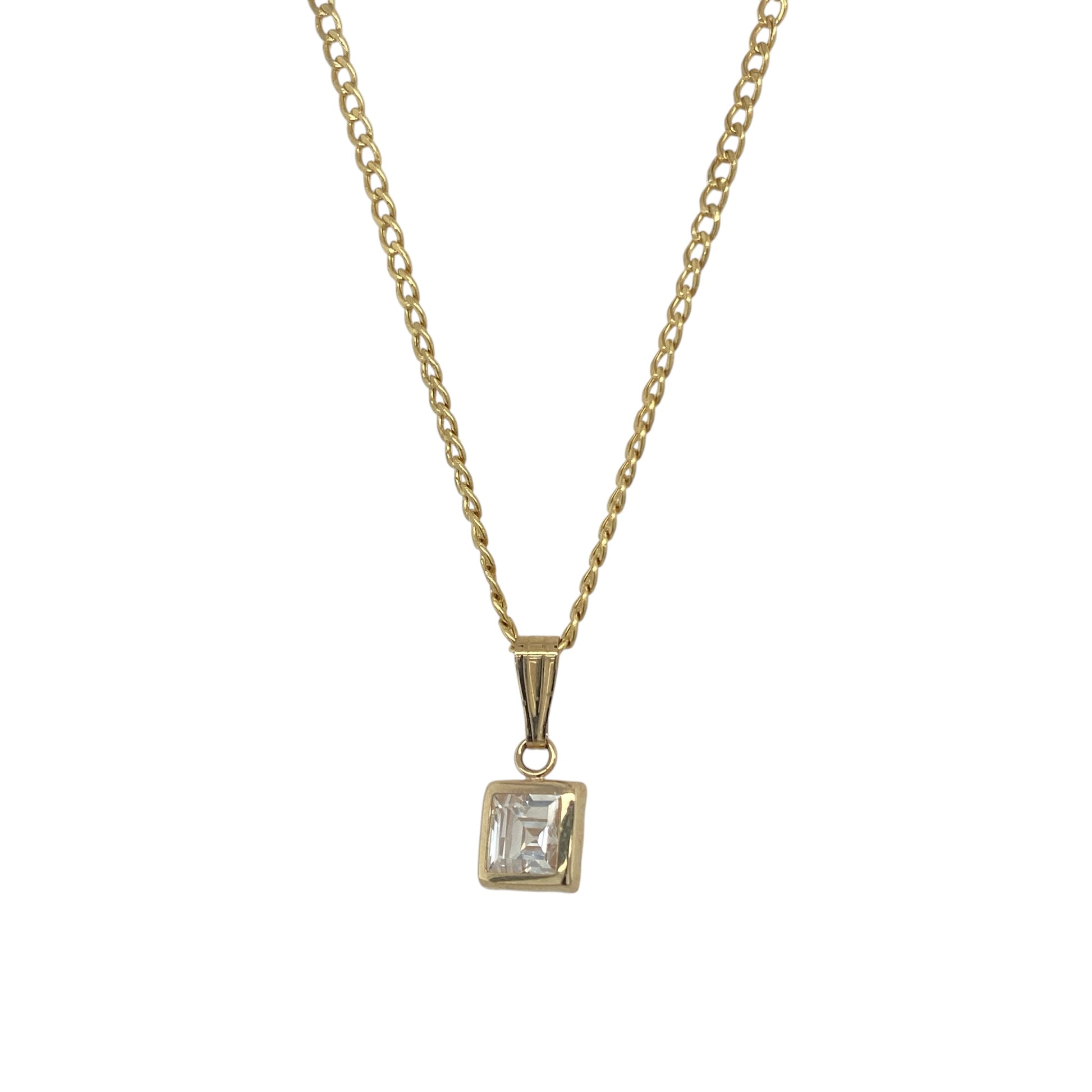 9ct Gold & Cubic Zirconia 16" Necklace