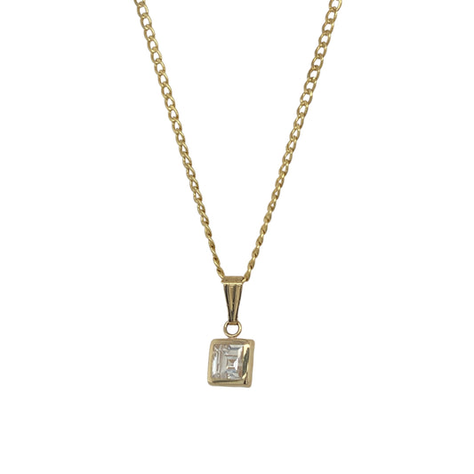 9ct Gold & Cubic Zirconia 16" Necklace