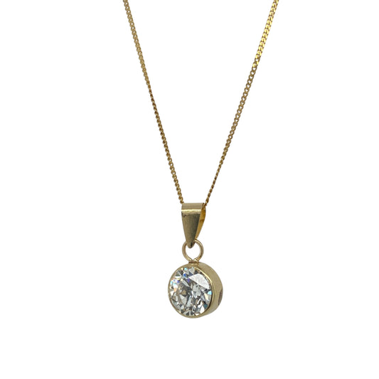 9ct Gold & Cubic Zirconia 18" Necklace