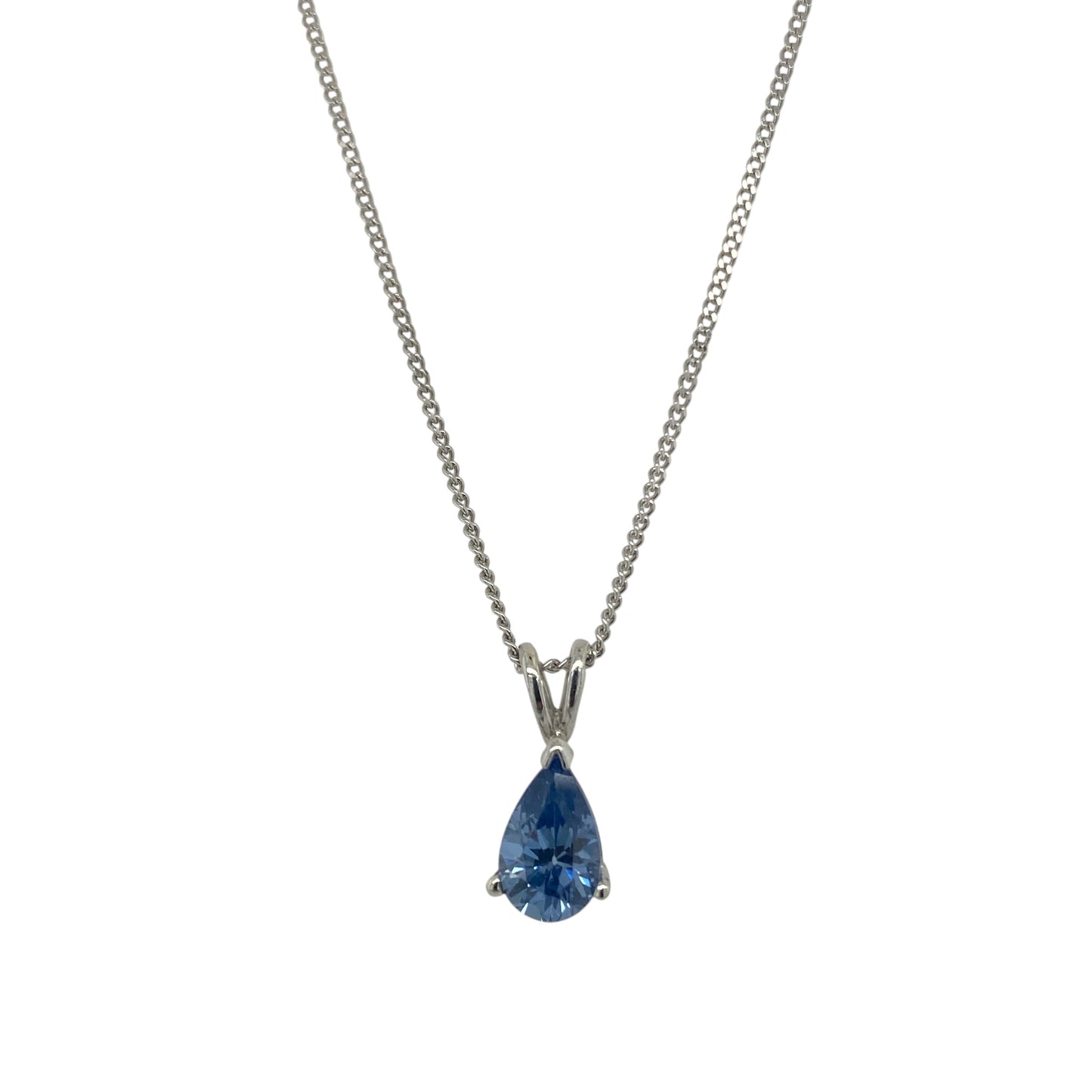9ct White Gold & Tanzanite 18" Necklace