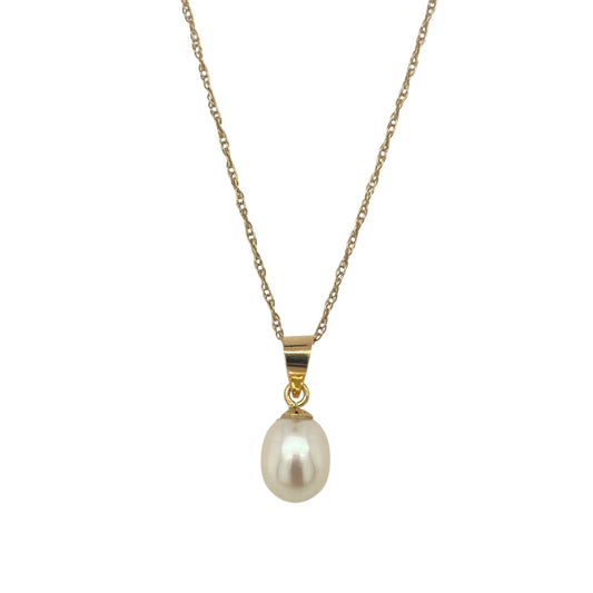 9ct Gold & Pearl 18" Necklace
