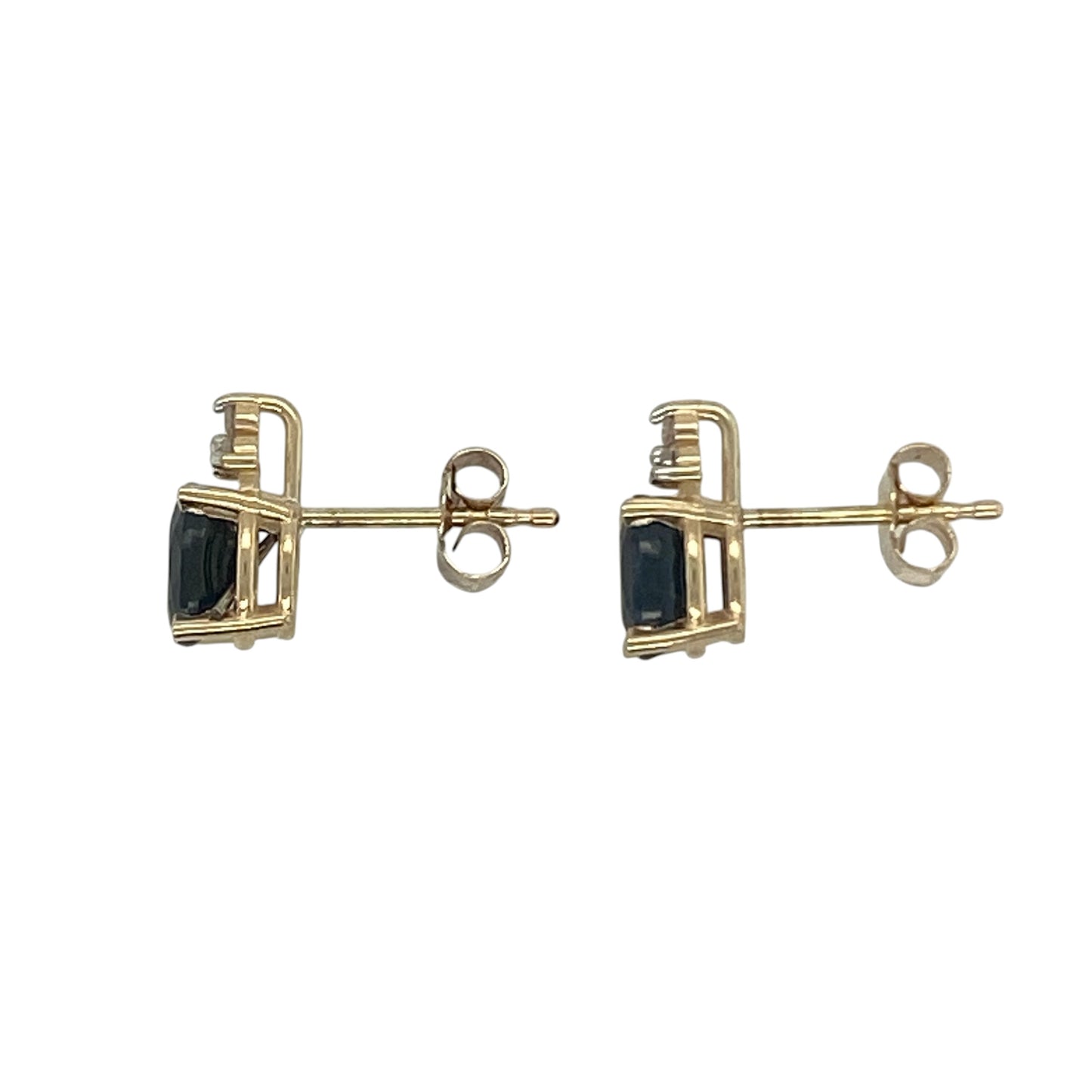 9ct Gold Diamond & Sapphire Stud Earrings