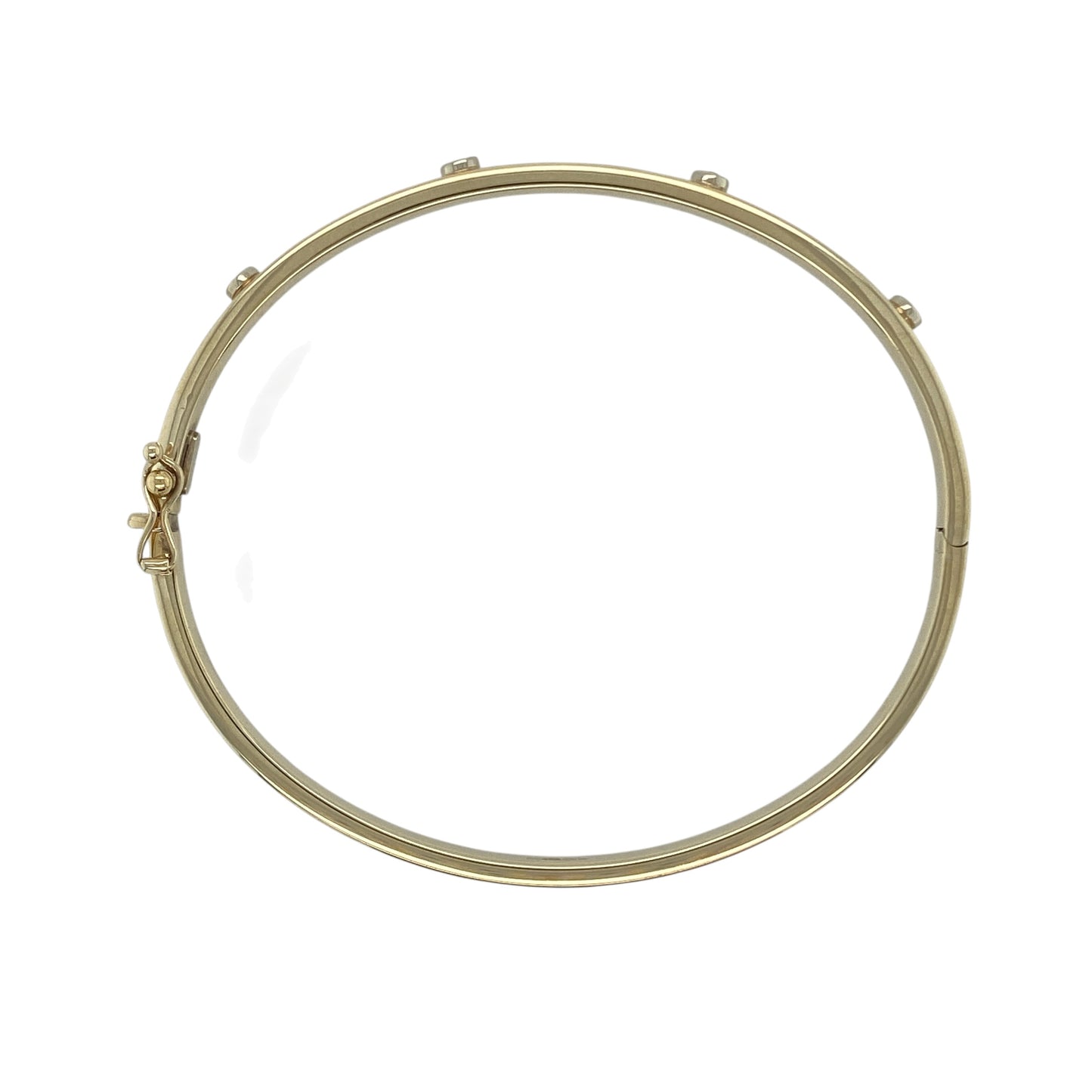 9ct Gold & Diamond Set Hinged Bangle