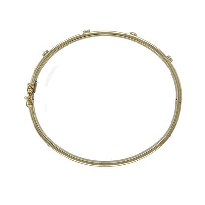 9ct Gold & Diamond Set Hinged Bangle