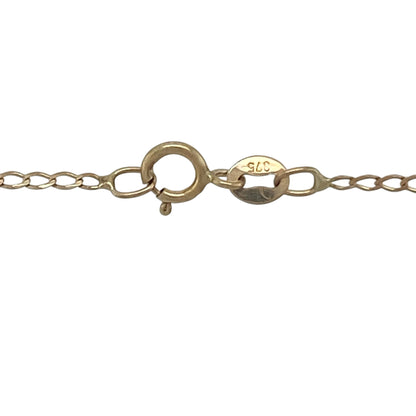 9ct Gold Diamond & Jade Heart 20" Necklace