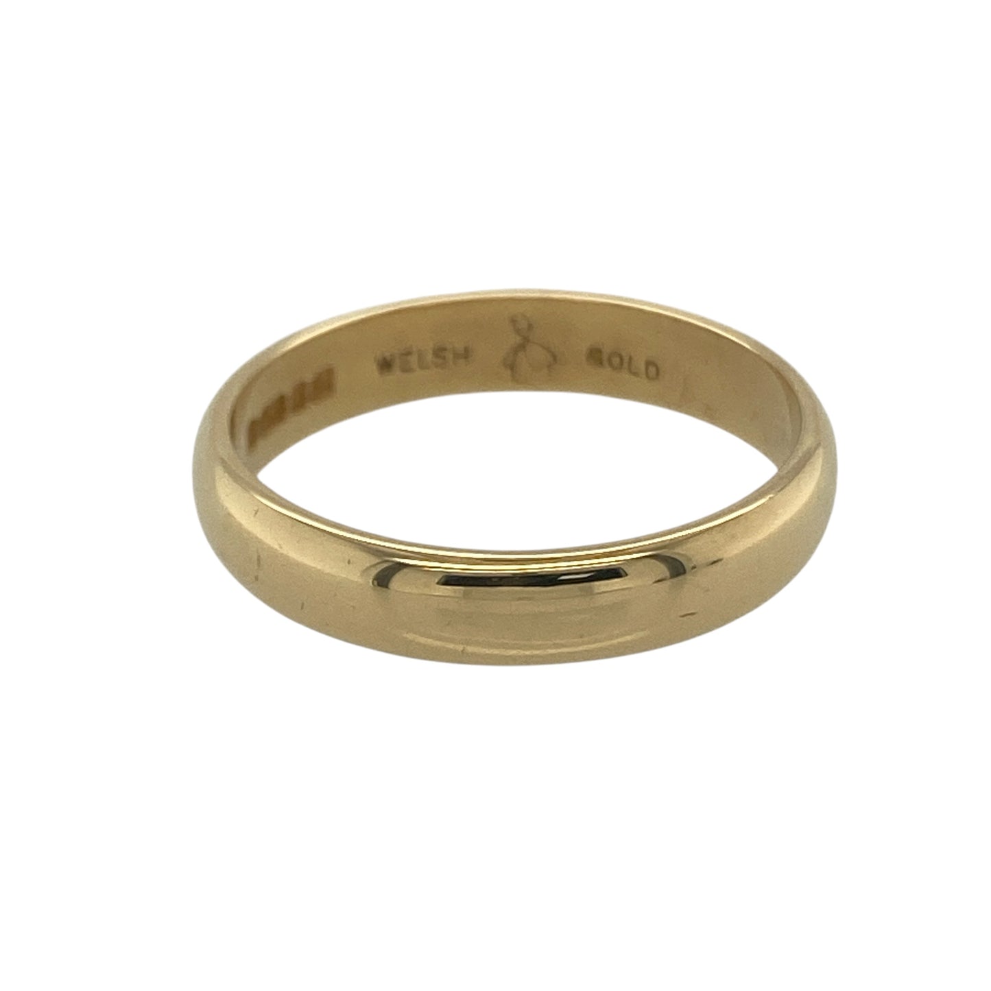 18ct Welsh Gold 4mm Wedding Band Ring