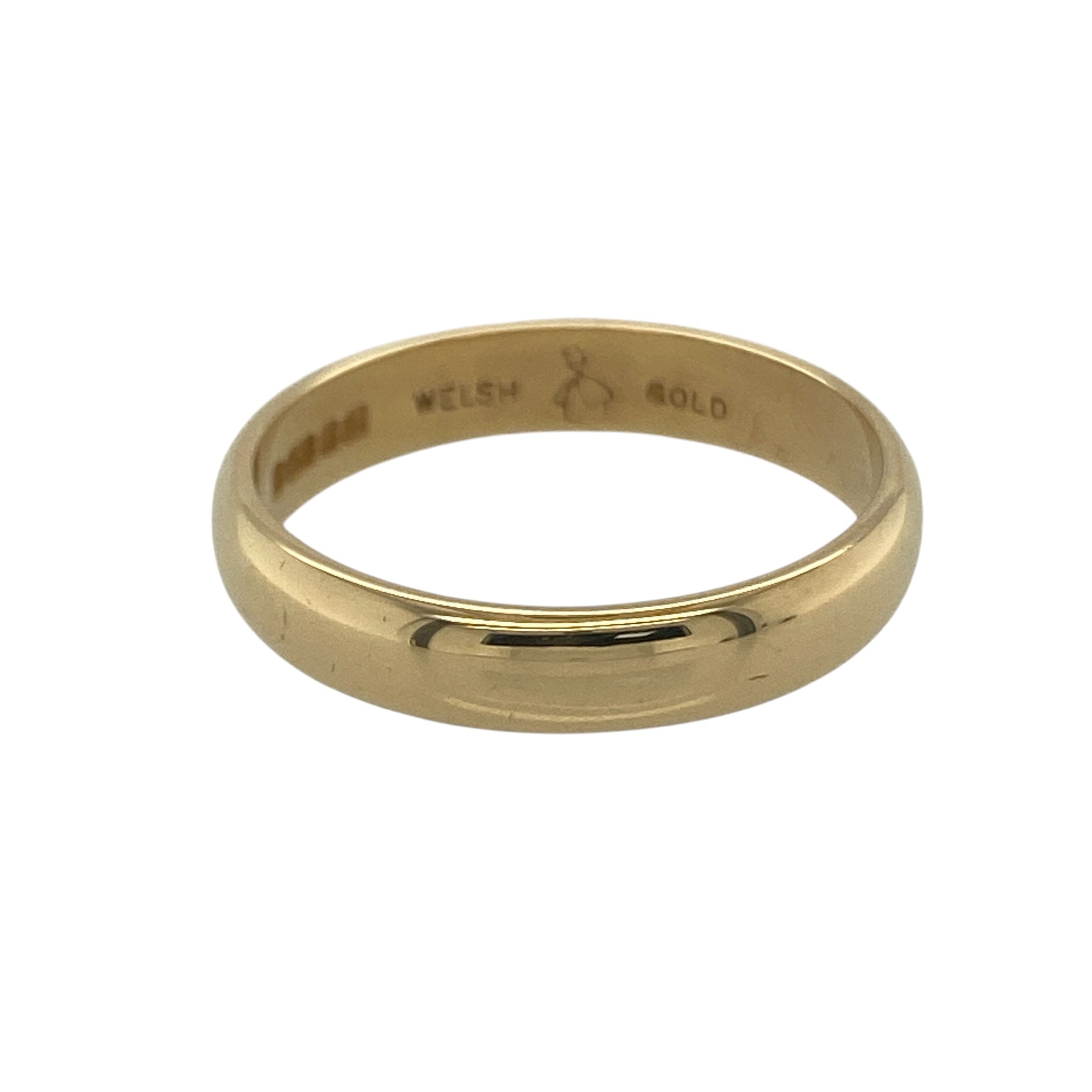 18ct Welsh Gold 4mm Wedding Band Ring
