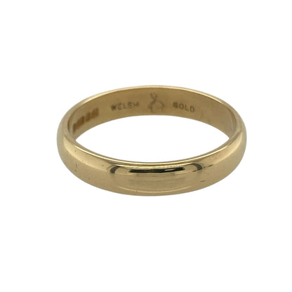 18ct Welsh Gold 4mm Wedding Band Ring