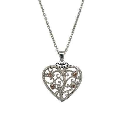 925 Silver Clogau Tree of Life Heart 18" - 20" Necklace