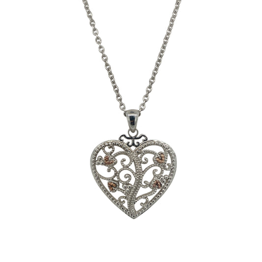 925 Silver Clogau Tree of Life Heart 18" - 20" Necklace