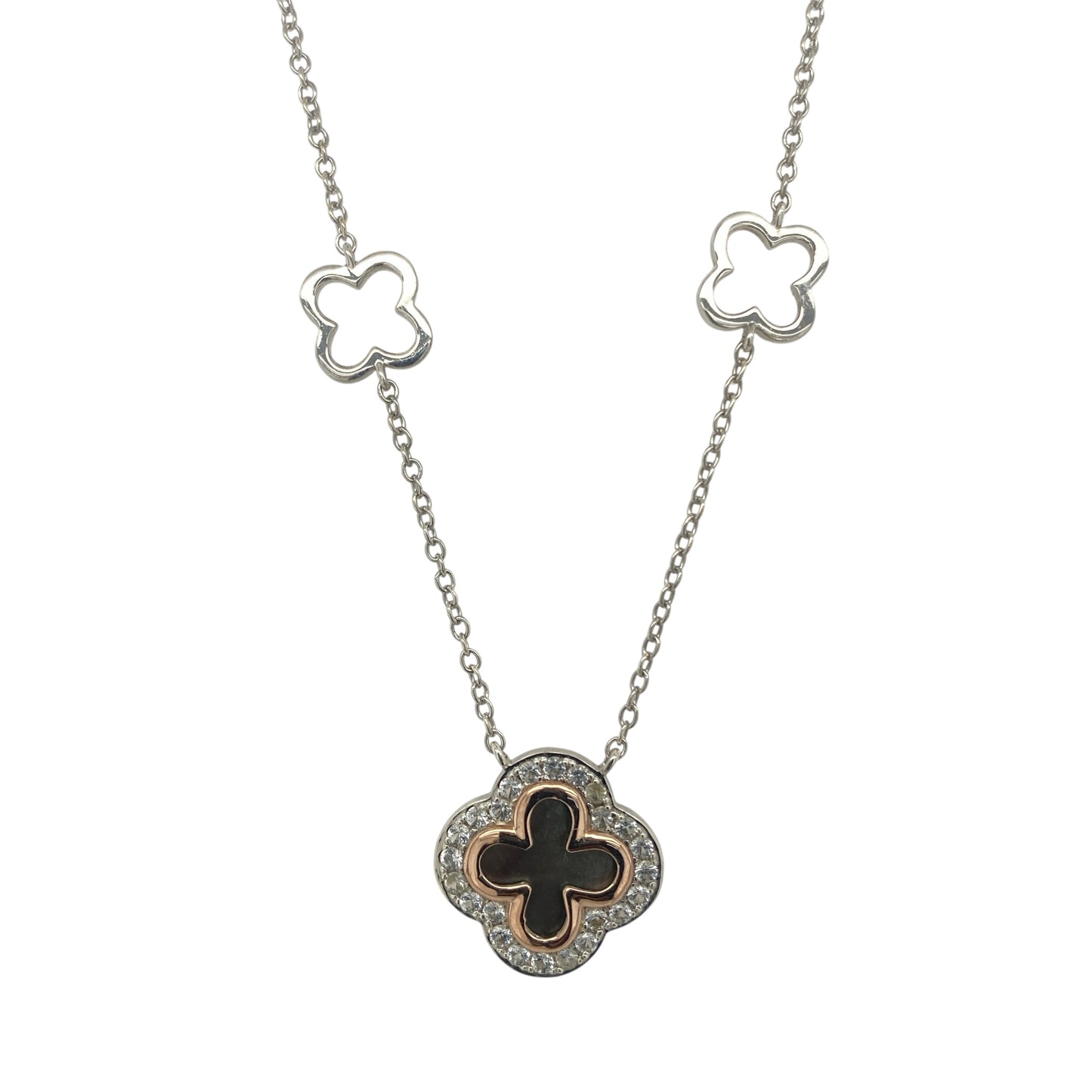 925 Silver Clogau Tudor Court Clover 18" Necklace