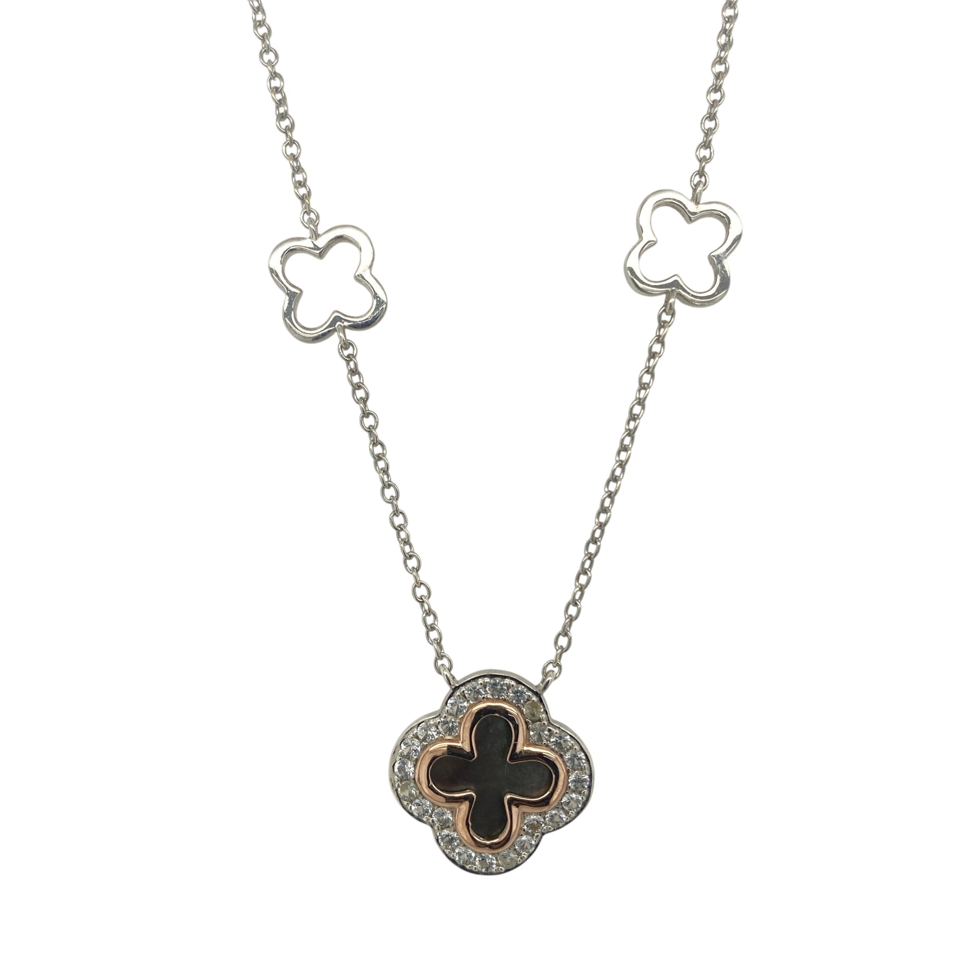 925 Silver Clogau Tudor Court Clover 18" Necklace