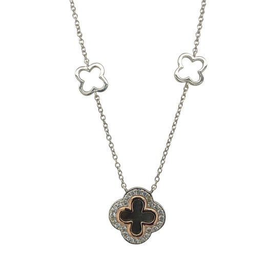 925 Silver Clogau Tudor Court Clover 18" Necklace