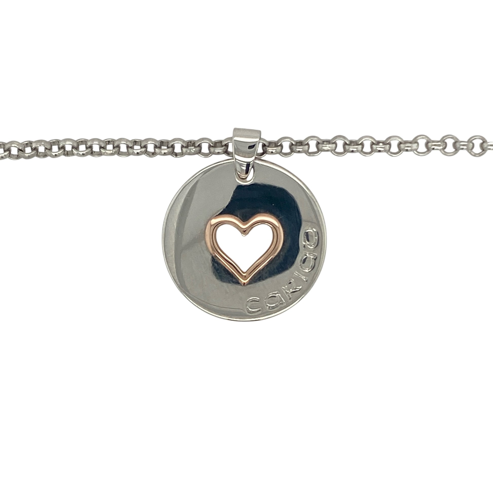 Celebrate love and Welsh heritage with this pre-owned sterling silver and 9ct rose gold Clogau Cariad heart pendant necklace, featuring a beautifully crafted design with meaningful symbolism and timeless appeal—perfect for gifting, special occasions, or treasured everyday wear.

Design: The necklace features the iconic Clogau Cariad heart pendant, beautifully crafted with elegant heart motifs that symbolise love, affection, and enduring connections.