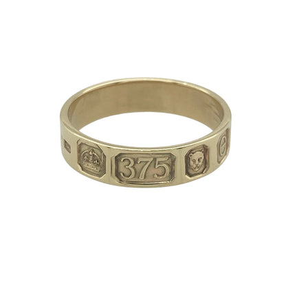9ct Gold Hallmarked 4mm Flat Band Ring