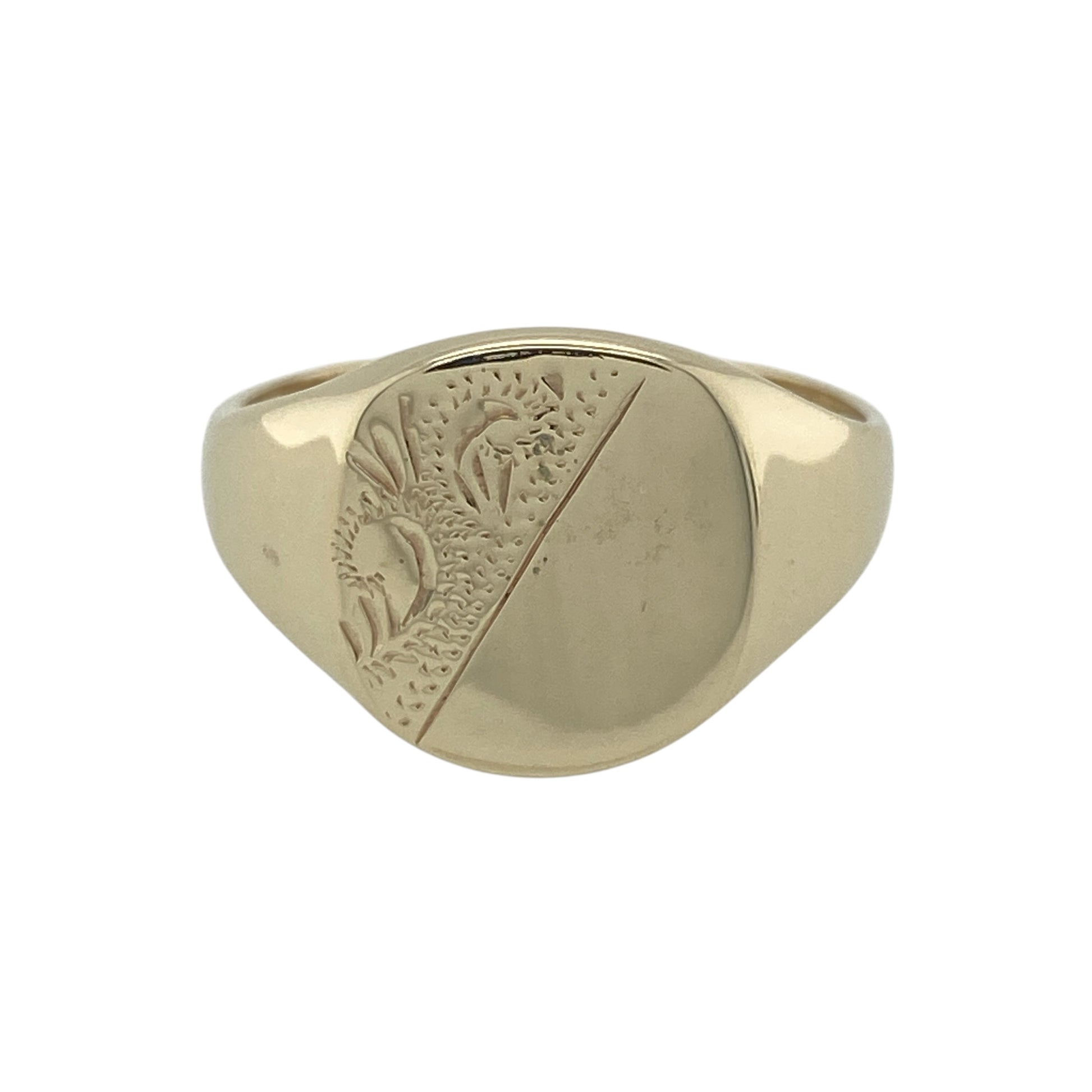 9ct Gold Patterned Signet Ring