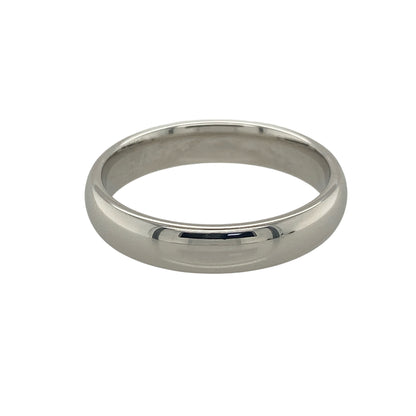 9ct White Gold 4mm Wedding Band Ring