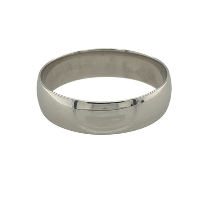 9ct White Gold 6mm Wedding Band Ring