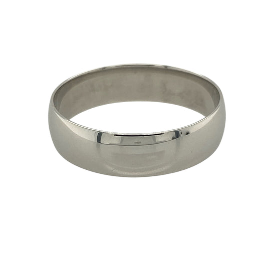 9ct White Gold 6mm Wedding Band Ring